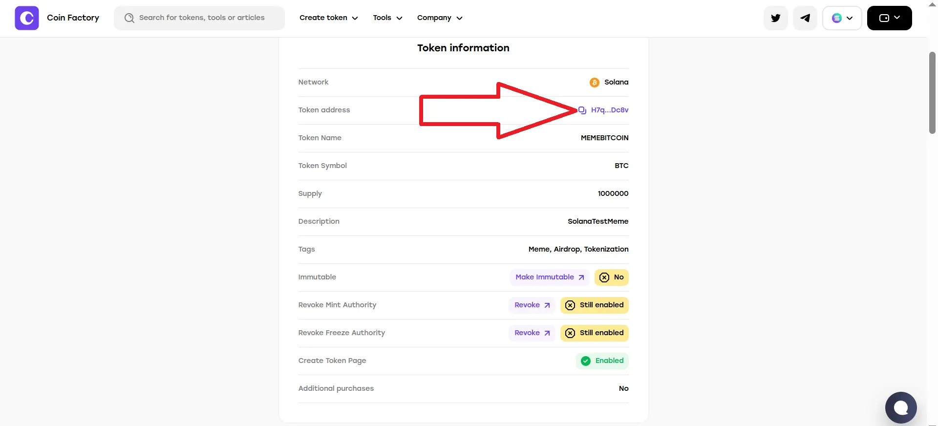 Solana-Honeypot-Token, Schritt 6