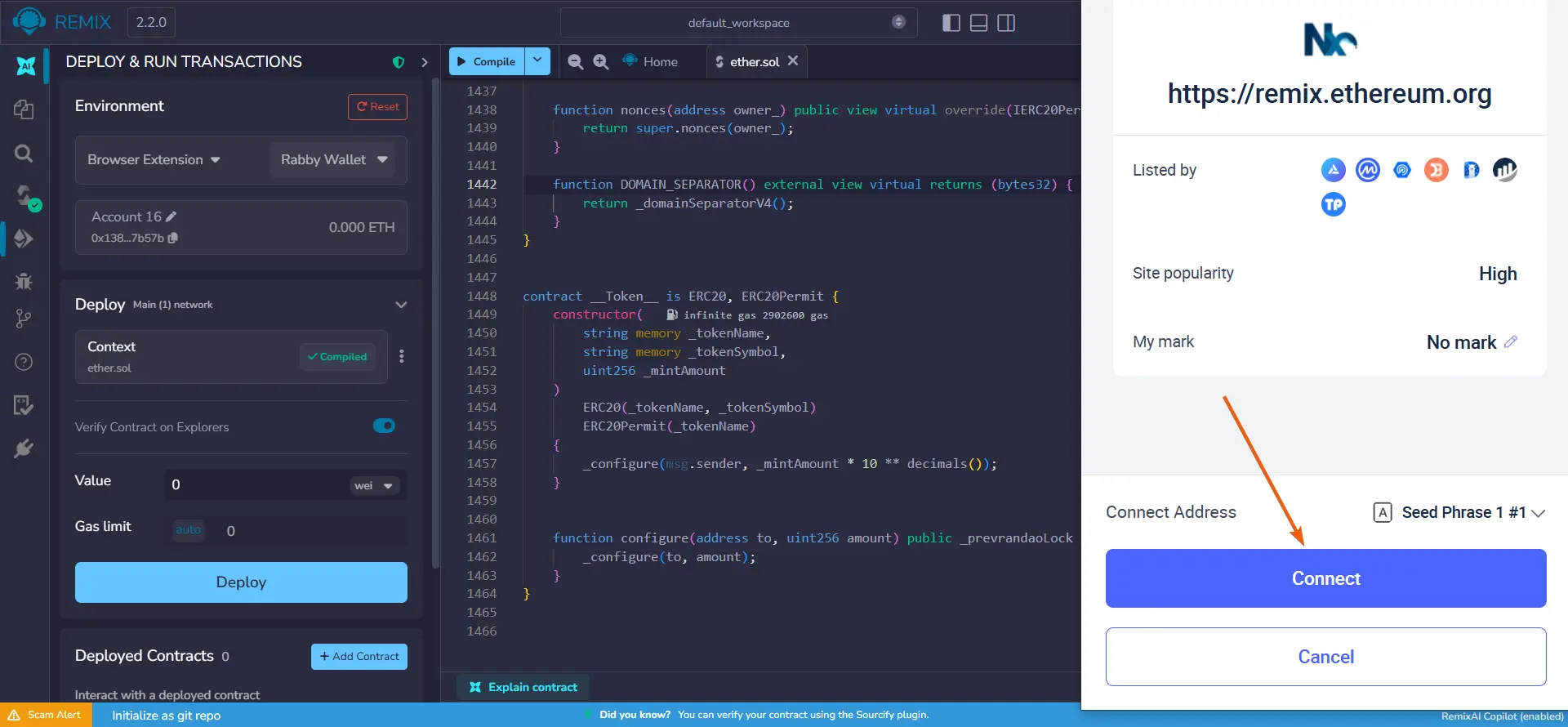 Como criar um Honeypot Token, passo 11