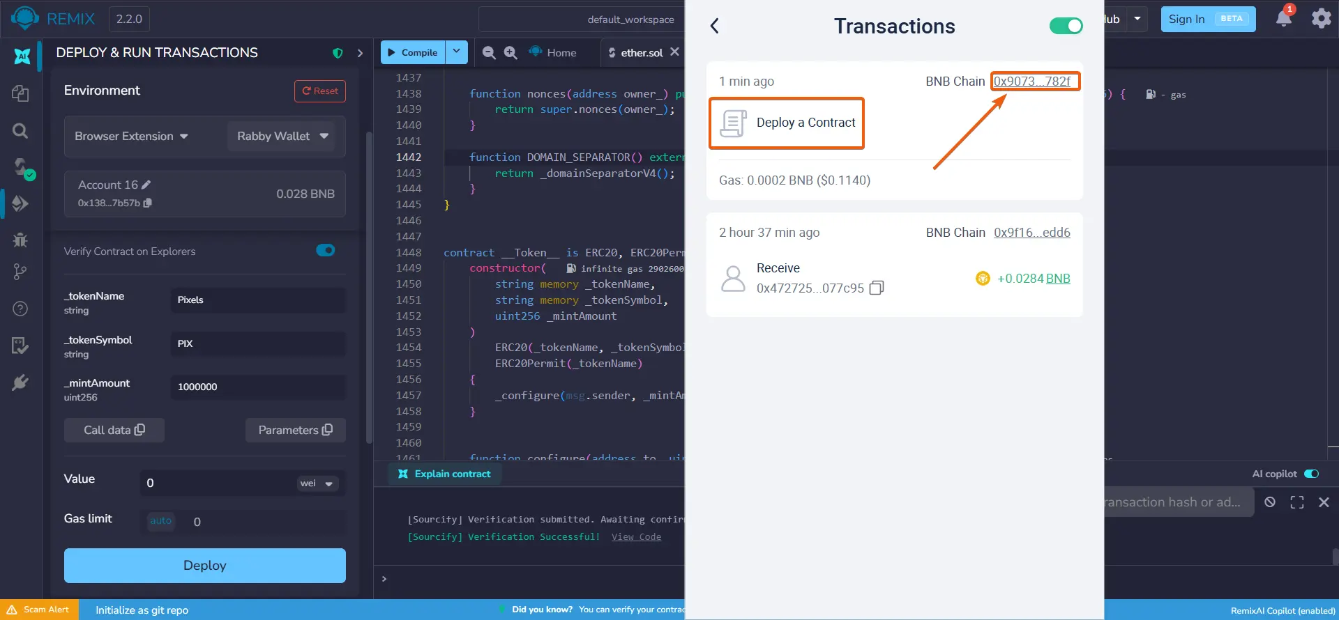 Como criar um Honeypot Token, passo 20