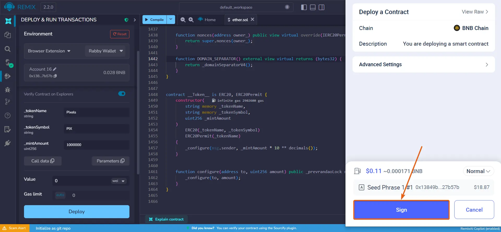How to Create a Honeypot Token, step 18