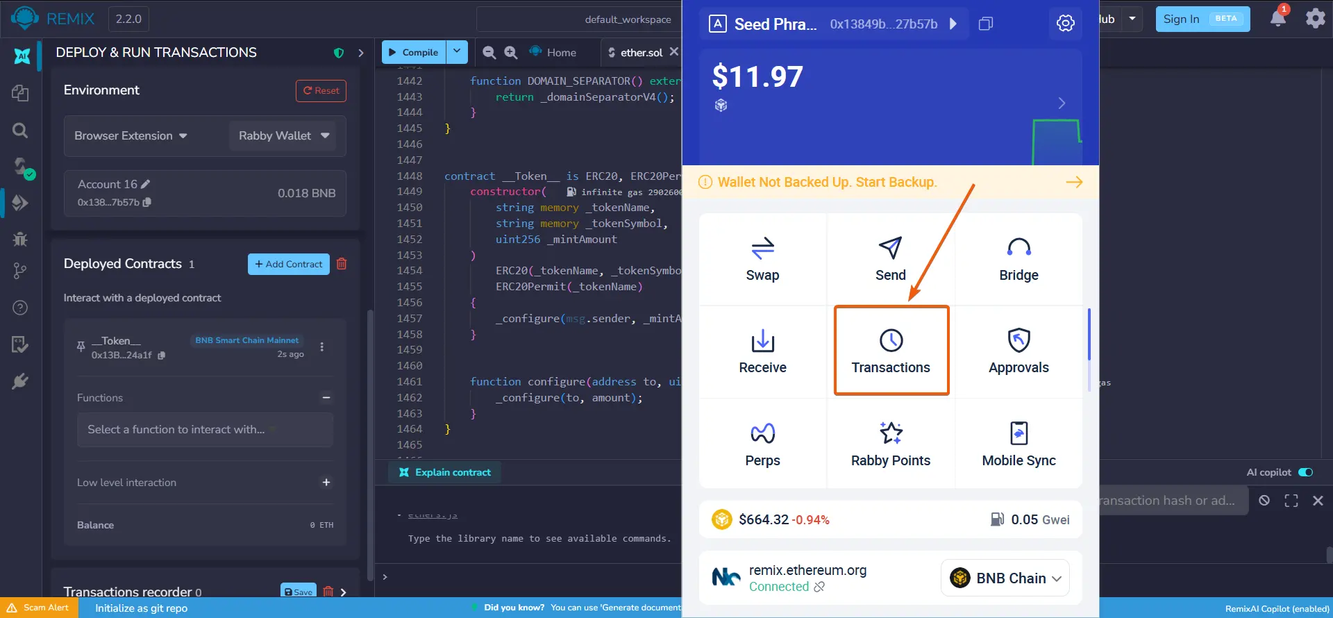 How to Create a Honeypot Token, step 23