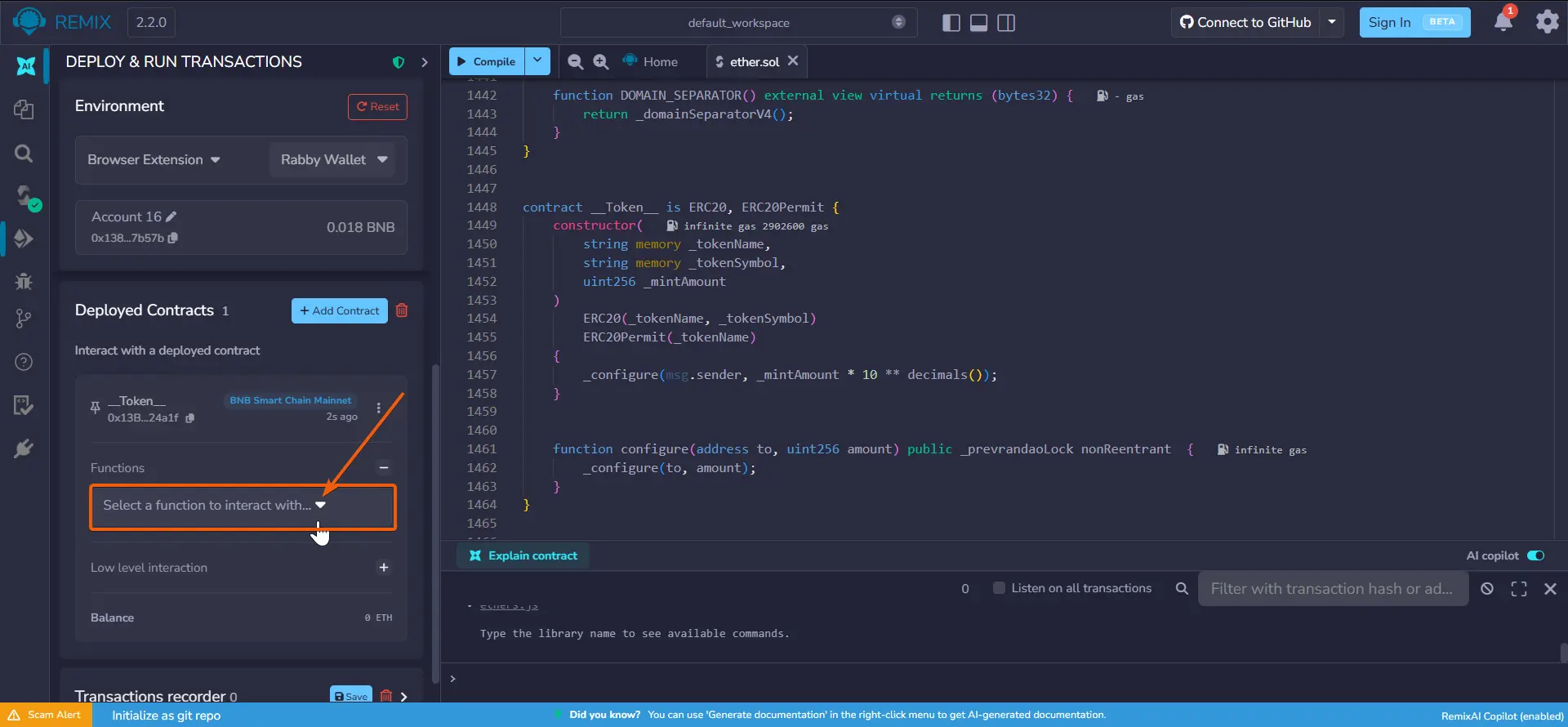 How to Create a Honeypot Token, step 26
