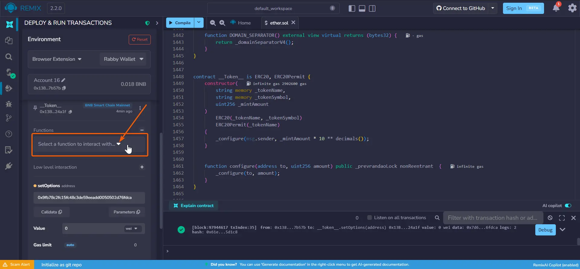 How to Create a Honeypot Token, step 30