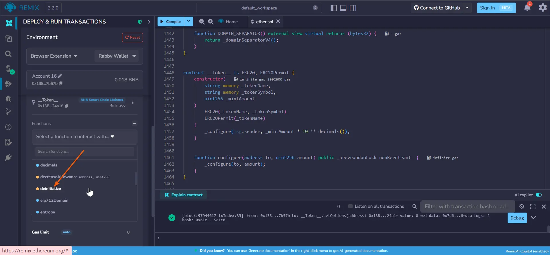 How to Create a Honeypot Token, step 31