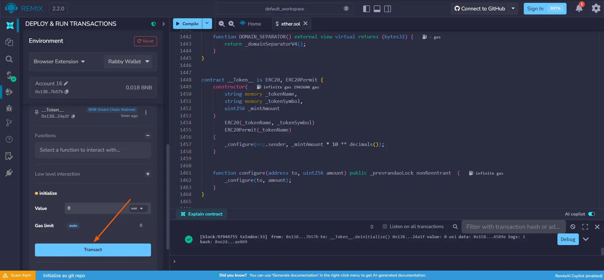 How to Create a Honeypot Token, step 35
